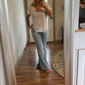 Free People XS Boho white tee